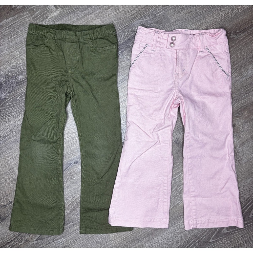 Levi's Girls Pink Denim Snap Button‎ Jeans Carter's Green Flare Leg Pant 4T